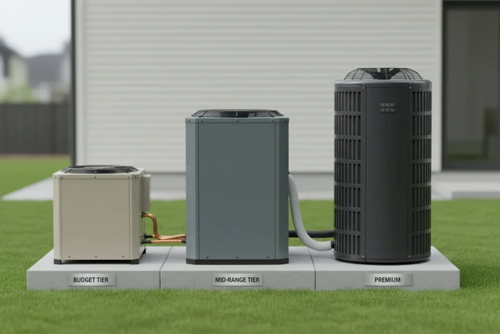 Budget mid-range and premium AC system options for Houston homes