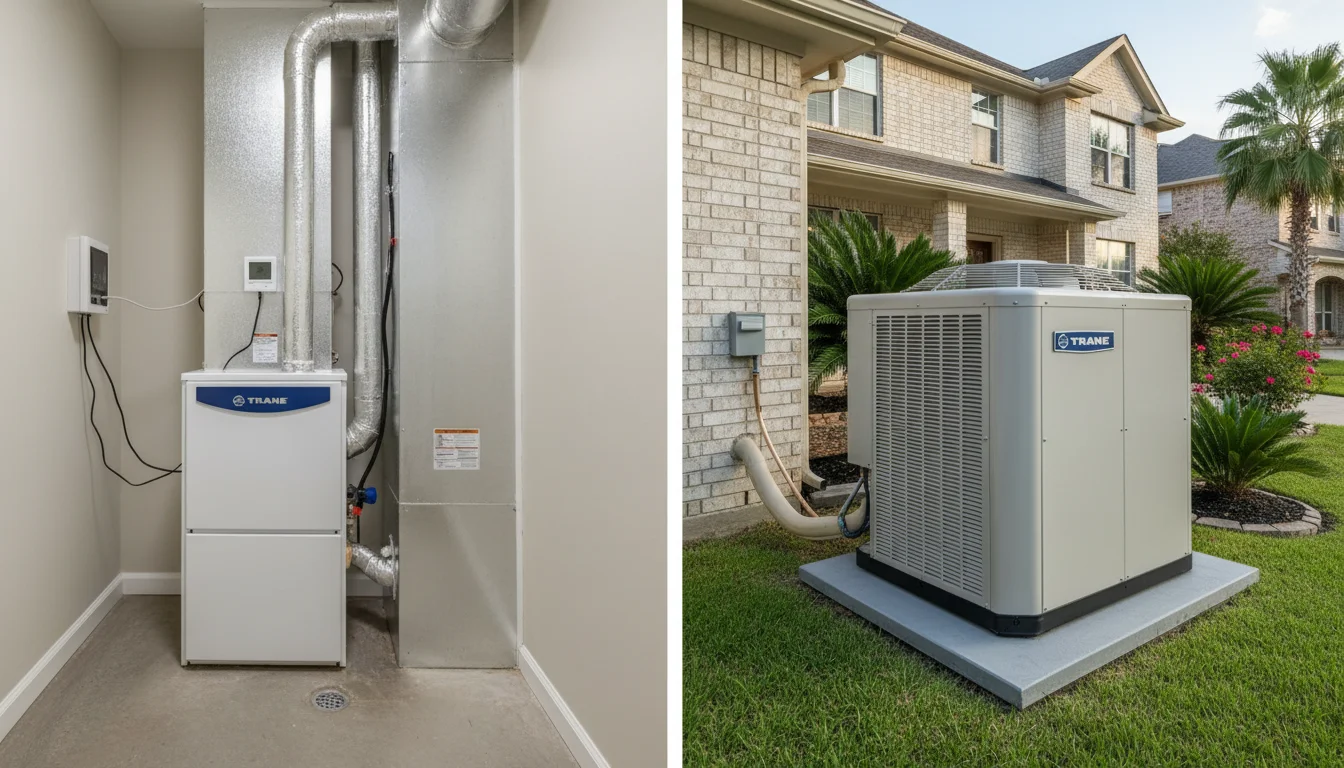Gas furnace versus heat pump comparison for Houston heating installation