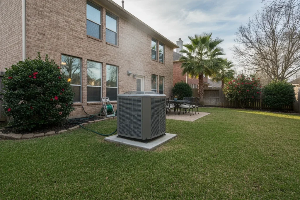 Heat pump providing efficient heating during a mild Houston winter day