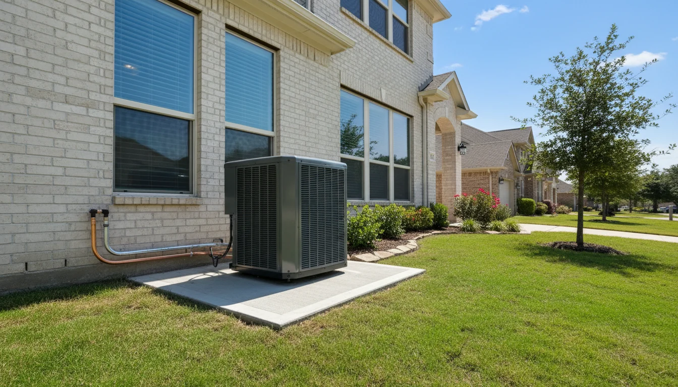 New heat pump installation at a Houston home for year-round comfort