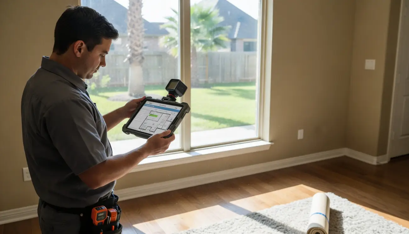 HVAC professional evaluating a Houston home for proper heating system sizing