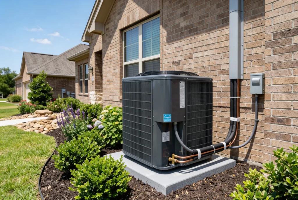 High-efficiency residential HVAC system installed at Houston home