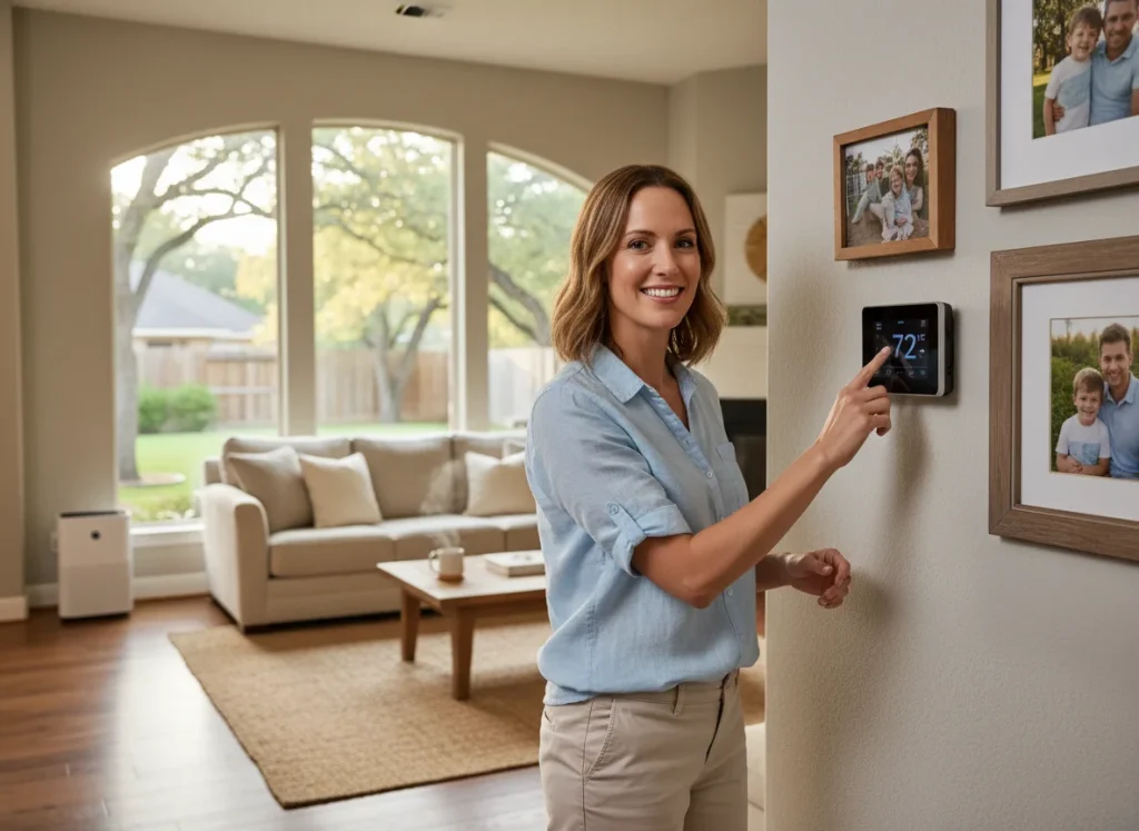 Houston homeowner enjoying comfort after HVAC system replacement