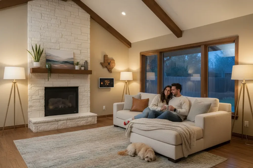 Houston couple comfortable at home during winter with efficient heating system