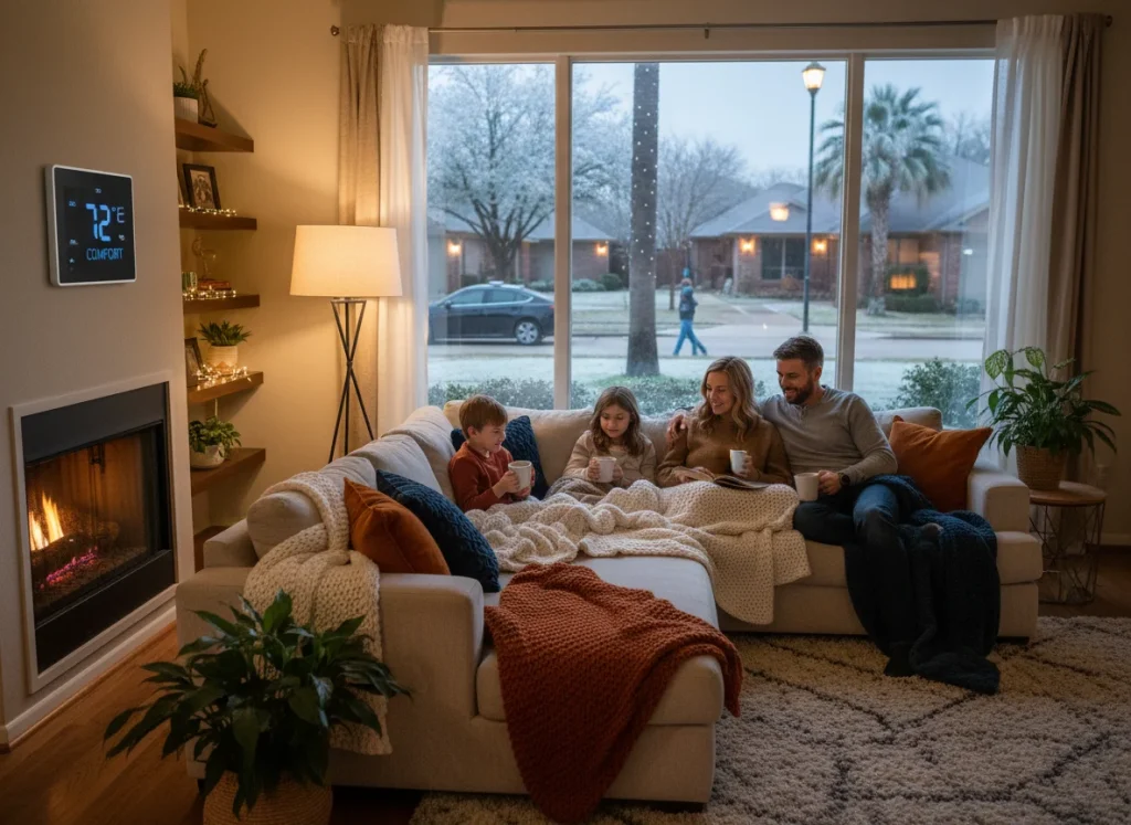 Houston family staying warm with properly installed heating system