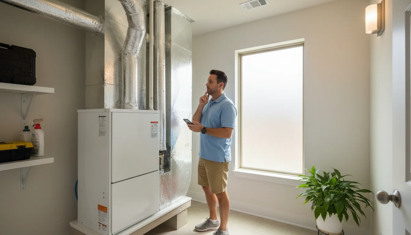 Houston homeowner evaluating whether their heating system needs replacement