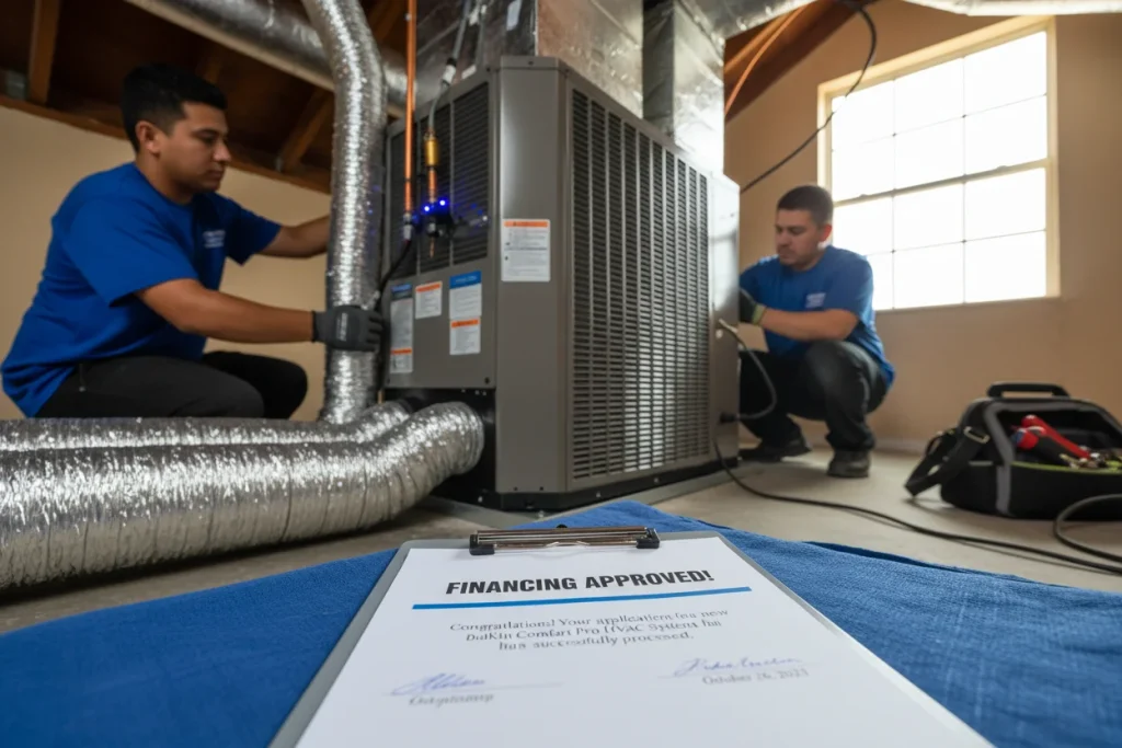 HVAC system installation made possible through financing options in Houston